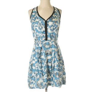 Charlotte Ronson Blue Floral Abstract Print Dress